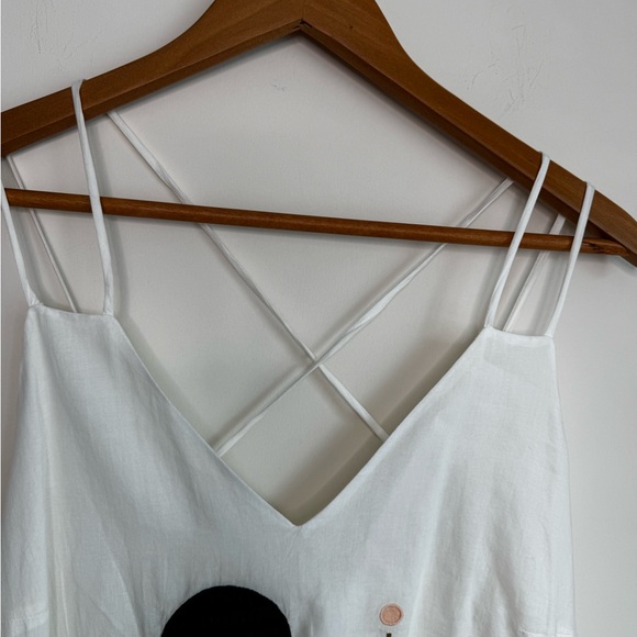 100% Cotton Dress - Crisscross Tie Back with Stitched Geometric Pattern - Picture 4 of 11